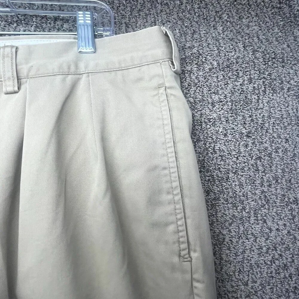 Polo Ralph Lauren Andrew Chino Pants Mens 38x32‎ Beige Pony Logo Pleated Front